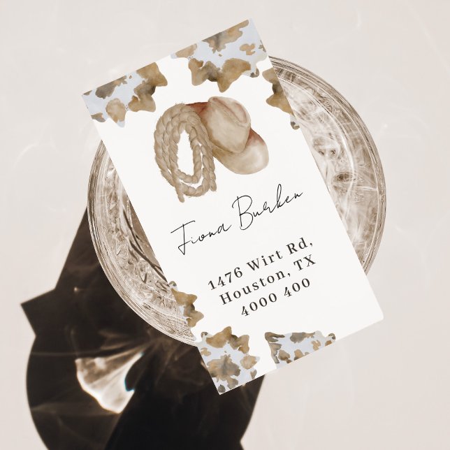 Etiqueta Un niño pequeño está en camino (cowboy baby shower return address label)