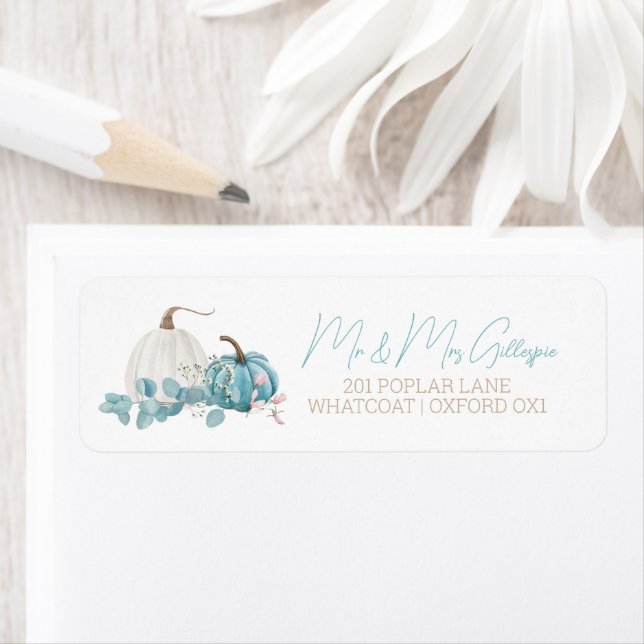 Etiqueta Un pequeño Baby Shower de calabaza cae (In situ)