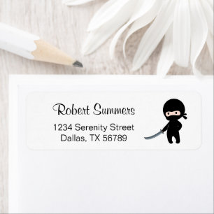 Etiqueta Un pequeño Ninja enojado