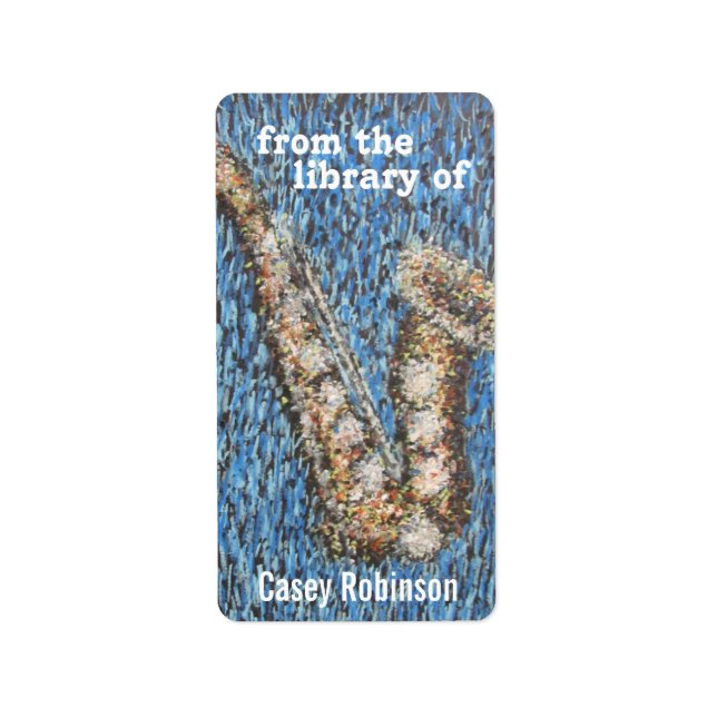 Etiqueta Un poco bookplate azul (Frente)