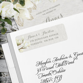 Etiqueta Una dirección de retorno de Boda por la tarde en M