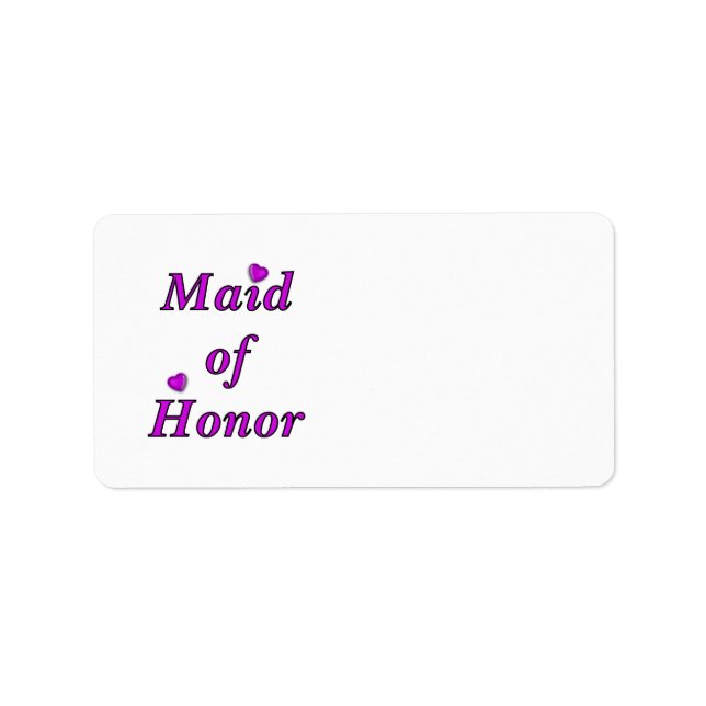 Etiqueta Una empleada de honor simplemente amor (Frente)