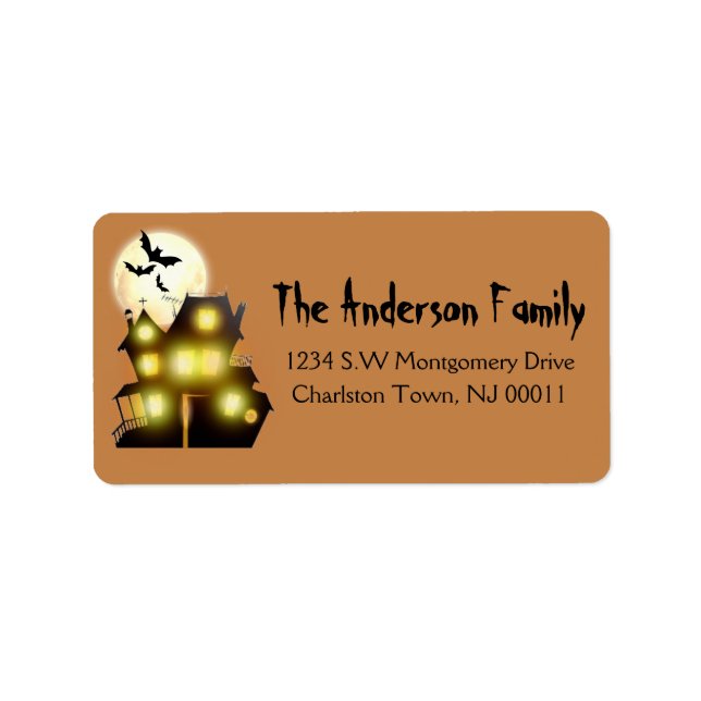 Etiqueta Una hermosa y espeluznante luna de Halloween atorm (Frente)