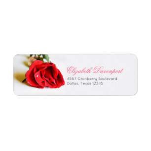 Etiqueta Una única rosa roja Minimalista elegante
