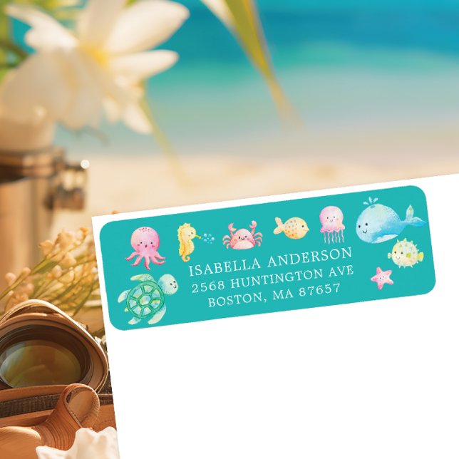 Etiqueta Under the Sea Adventure Baby Shower (Subido por el creador)