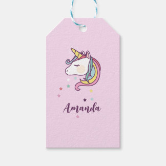 Etiqueta Unicorn GIFT con nombre