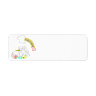 Etiqueta Unicornio y arcoiris