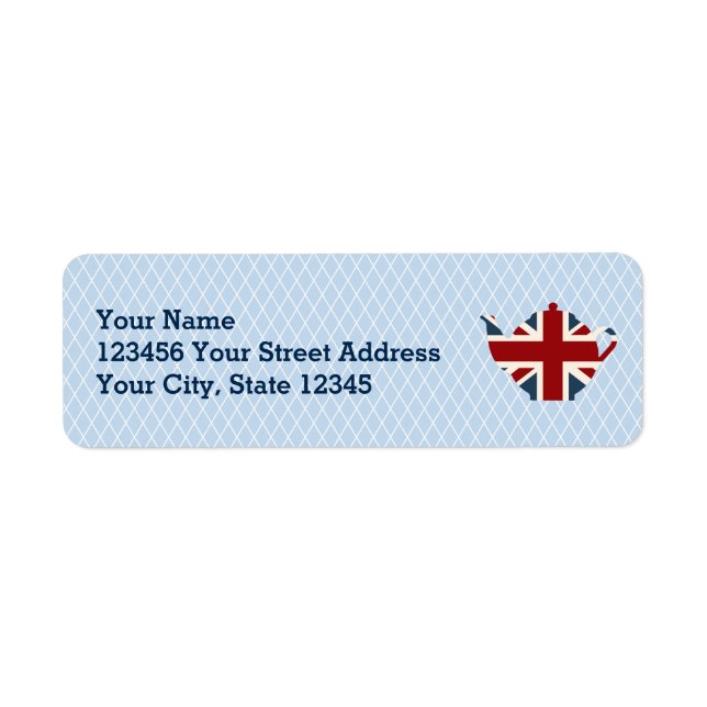 Etiqueta Union Jack British Teapot (Frente)