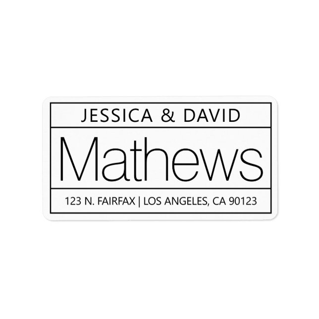 Etiqueta Unique & Creative Looking White & Black (Frente)