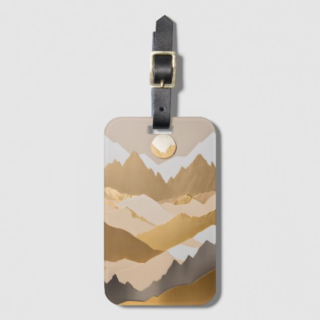 Etiqueta universal de equipaje de diseño de montañ (Anverso vertical)