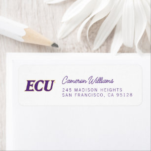 Etiqueta Universidad de Carolina del Este Logotipo ECU