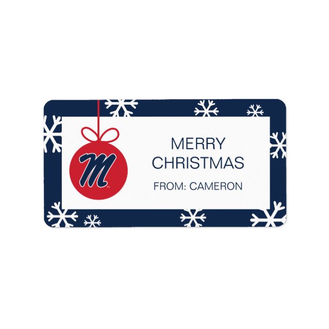 Etiqueta Universidad de Misisipi | Script M (Frente)