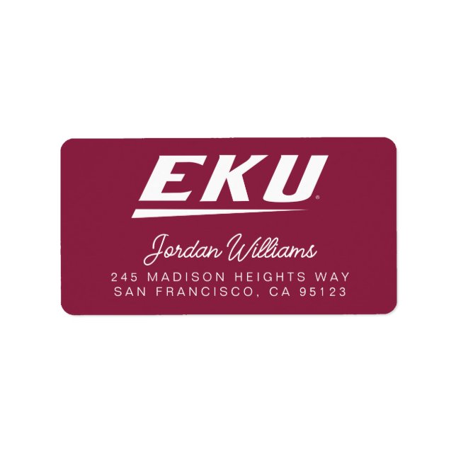 Etiqueta Universidad del Este de Kentucky | EKU (Frente)
