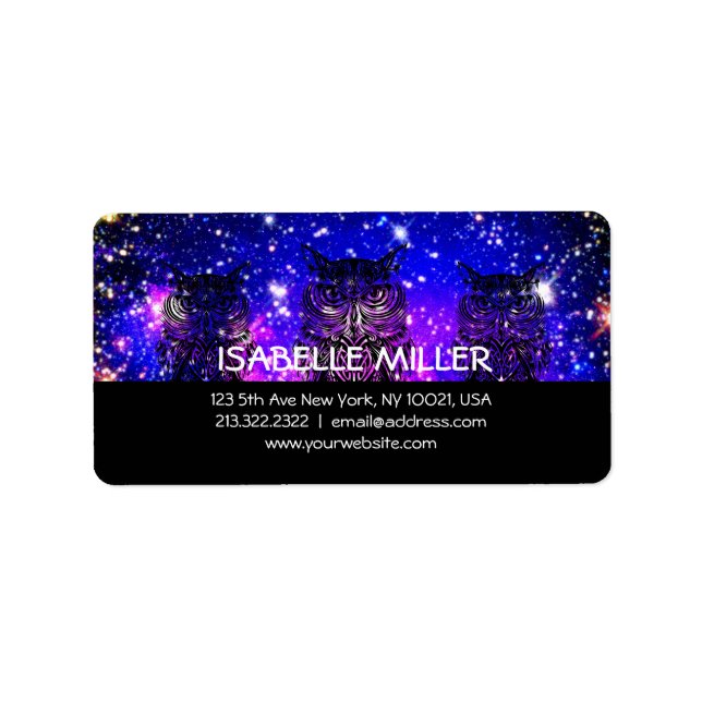 Etiqueta Universo de búho celta (Frente)