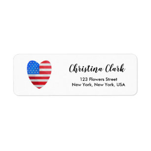 Etiqueta USA Flag American Patriotic  Personalized Custom