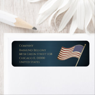 Etiqueta USA Flag Return Address Label