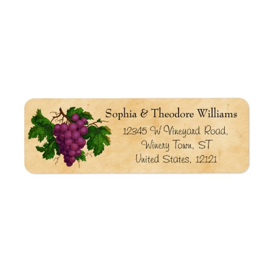 Etiqueta Uvas de la púrpura del vintage del fiesta del vino
