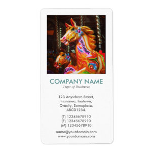 Etiqueta V Square Photo - Caballos en curso