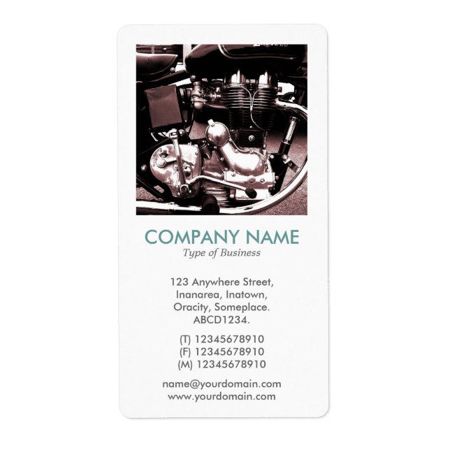 Etiqueta V Square Photo - Classic Motorcycle (Frente)