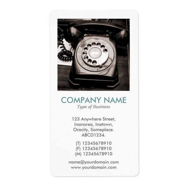 Etiqueta V Square Photo - Teléfono antiguo (Frente)