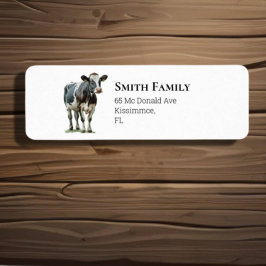 Etiqueta Vaca blanco y negro