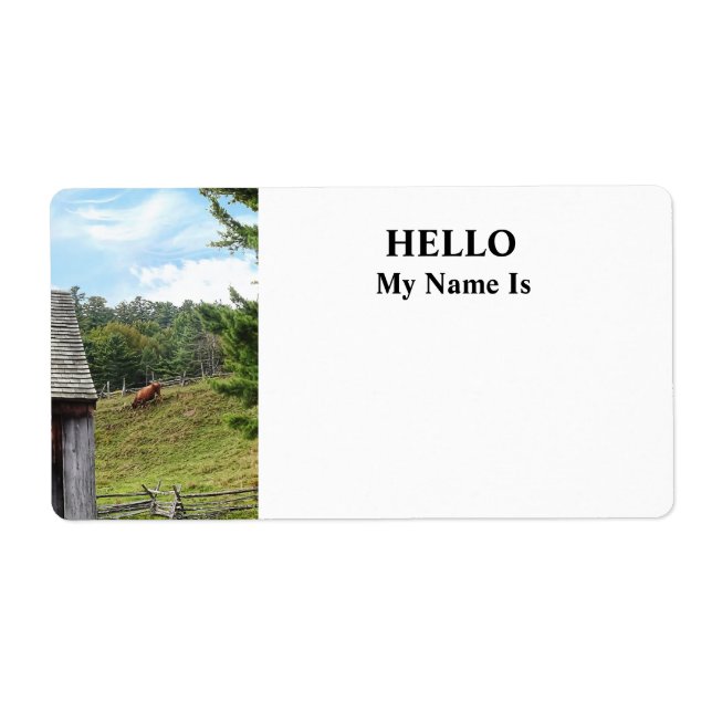 Etiqueta Vaca en la colina (Frente)