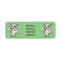 Vaca feliz con personalizado de biberón