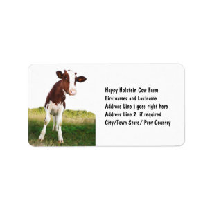 Etiqueta Vaca lechera - Brown pintado y Holstein blanca