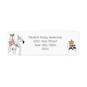 Etiqueta Vacaciones de animales de Personalizado lindo