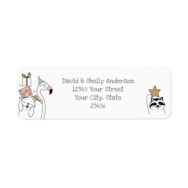 Etiqueta Vacaciones de animales de Personalizado lindo (Frente)