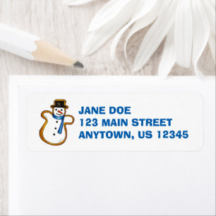 Etiqueta Vacaciones de Navidades Hanukkah, hombre de nieve