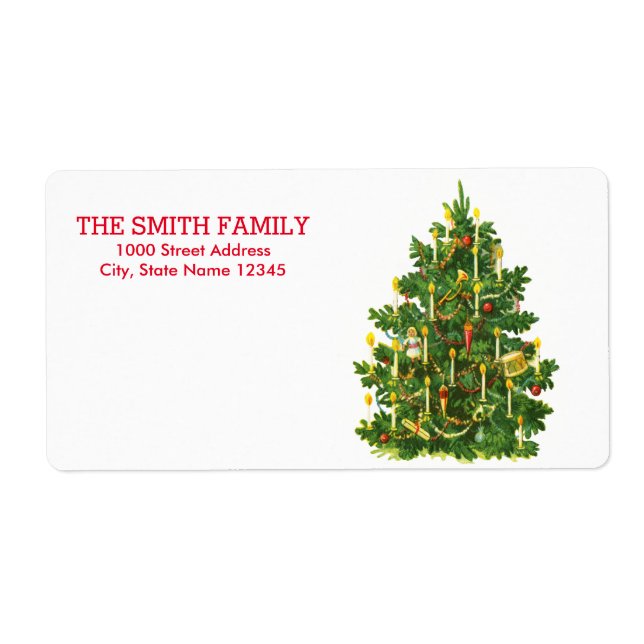 Etiqueta Vacaciones navideñas vintage (Frente)