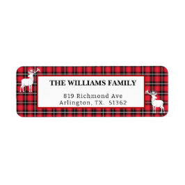 Etiqueta Vacaciones rusas rojas y negras de búfalo