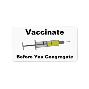 Etiqueta Vaccinate Before You Congregate
