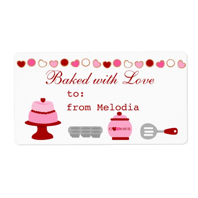 Etiqueta Valentine Baking (Frente)