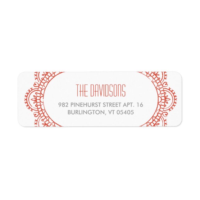 Etiqueta Valentine Doily Address Label - Red (Frente)