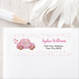 Etiqueta Valentine Pink Car Baby Shower