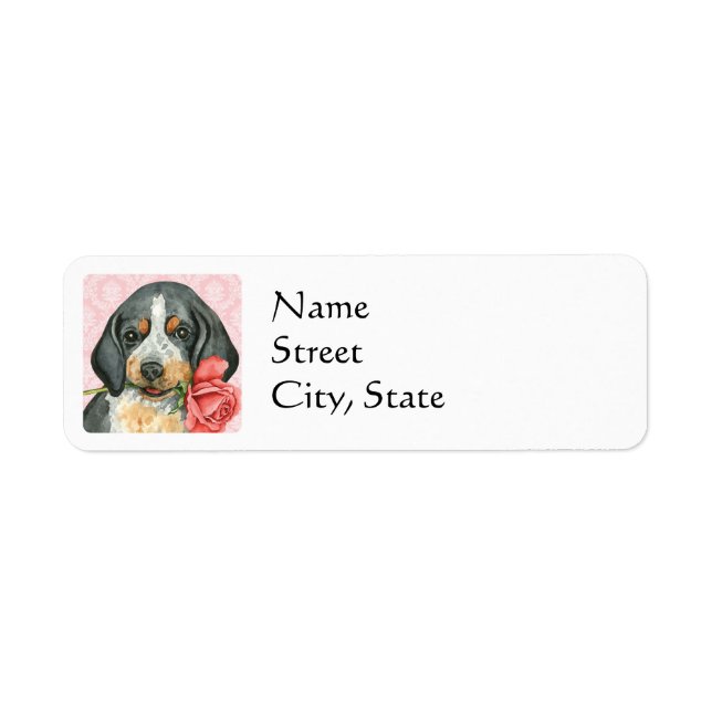 Etiqueta Valentine Rosa Bluetick (Frente)