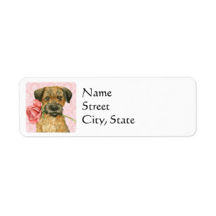 Etiqueta Valentine Rosa Border Terrier