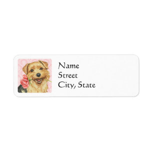Etiqueta Valentine Rosa Norfolk Terrier