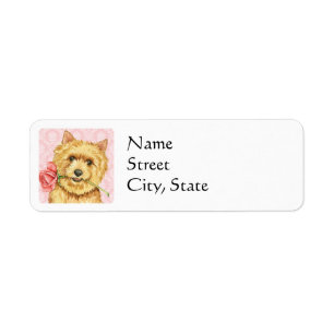 Etiqueta Valentine Rosa Norwich Terrier