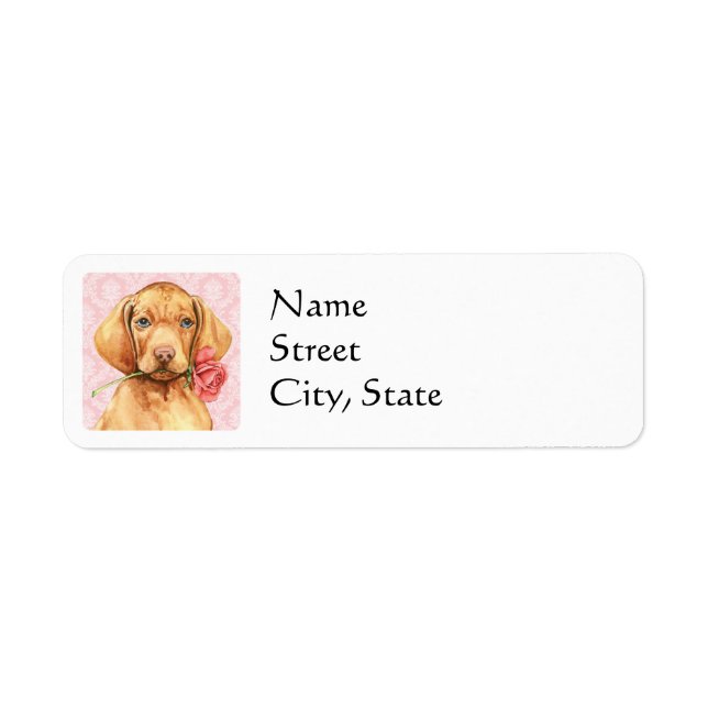 Etiqueta Valentine Rosa Vizsla (Frente)