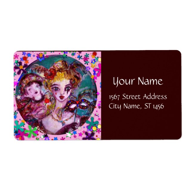 ETIQUETA VALENTINE VENETIAN MASQUERADE CONFETTI (Frente)