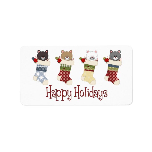 Etiqueta Vallas de gatos de Navidades osados (Frente)