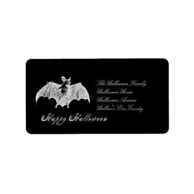 Etiqueta Vampire Bat Wishes (Frente)