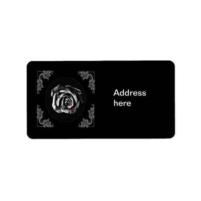 Etiqueta Vampiro gótico rosa negro (Frente)