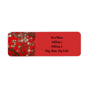 Etiqueta Van Gogh Almond Blossoms Red