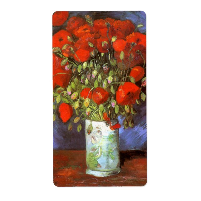 Etiqueta Van Gogh: Vase con los pipetas rojos (Frente)