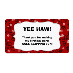 Etiqueta Vaquero Favor de Botella de Agua- ¡personalizar! -