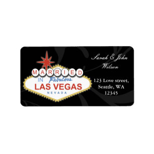 Etiqueta vegas boda ,etiqueta de dirección de retorno